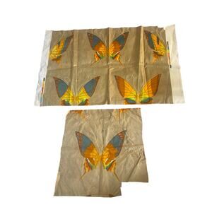 Jack Lenor Larsen butterflies fabric vintage swatch 34” x 54” wide heavy weight